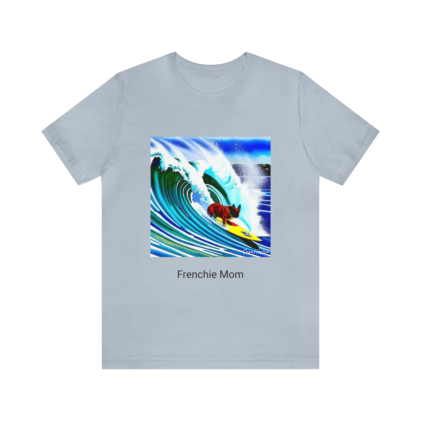 Surfing Frenchie/Frenchie Mom Unisex Jersey Short Sleeve Tee