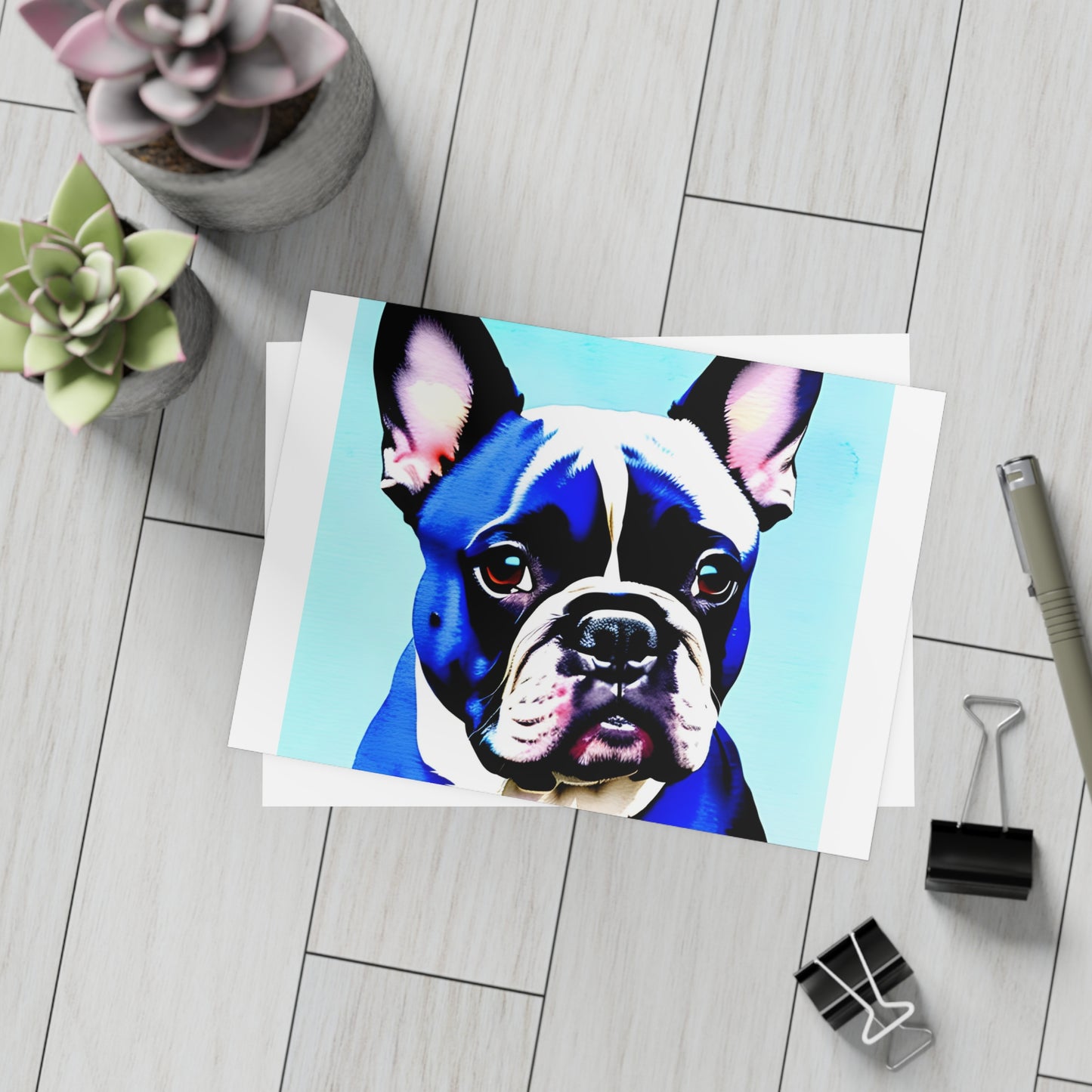 Blue Frenchie Postcard Bundles (envelopes included)