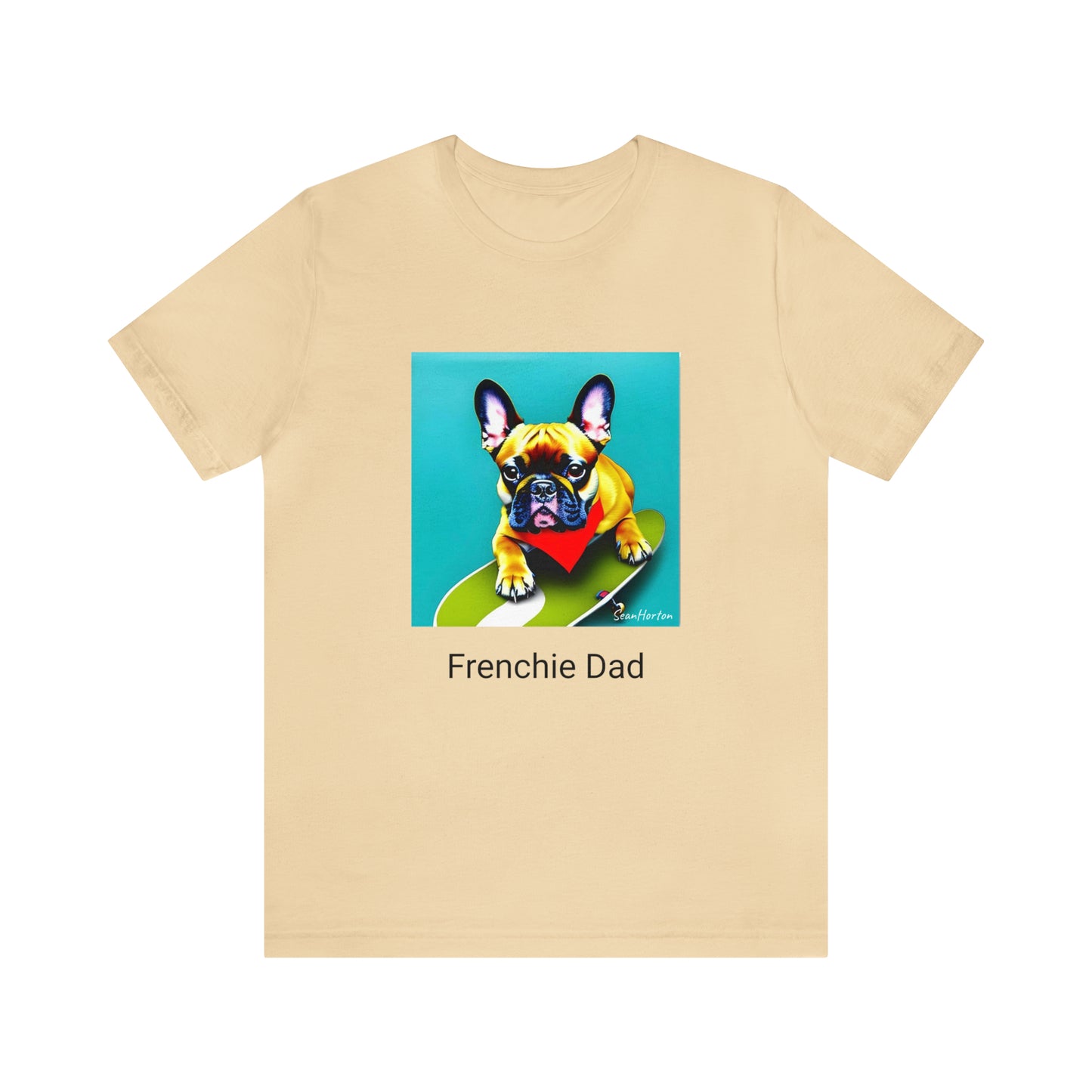 Frenchie on a Skateboard #2/Frenchie Dad Unisex Jersey Short Sleeve Tee