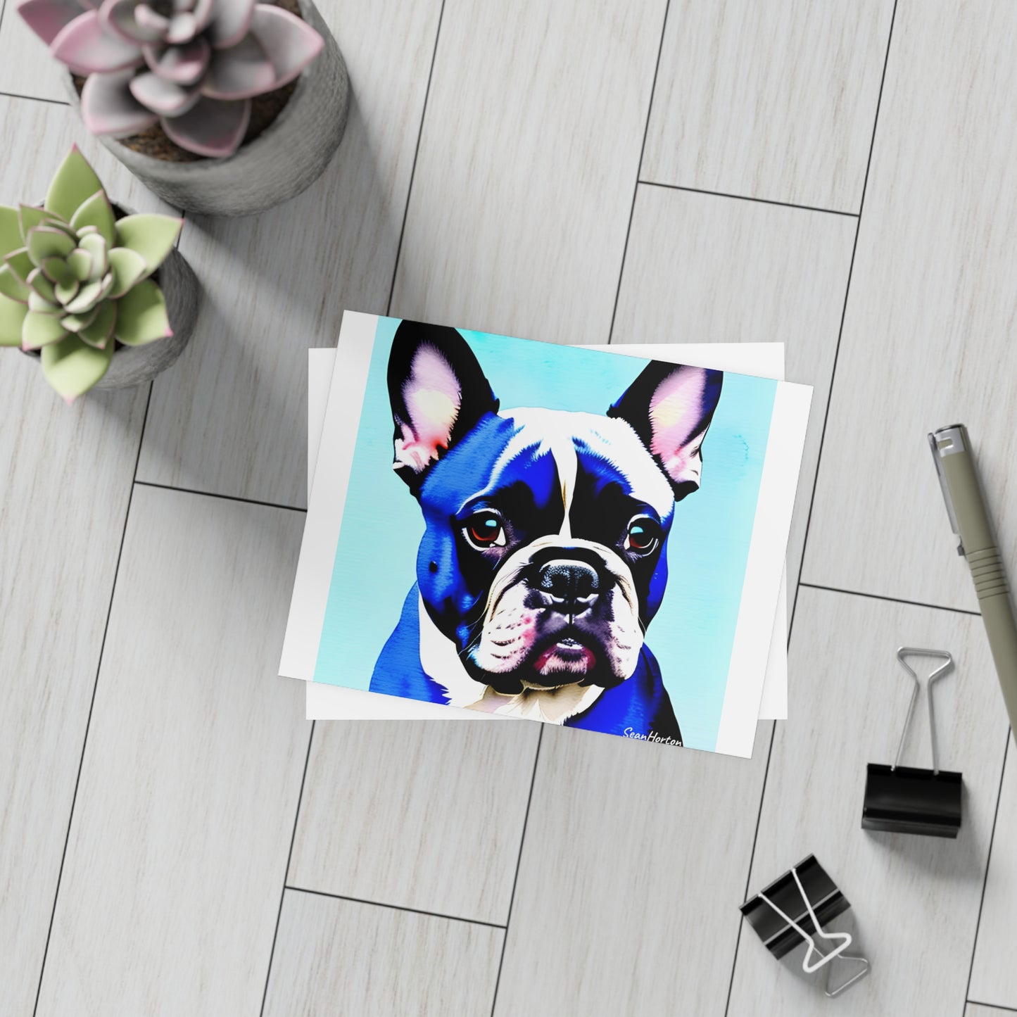 Blue Frenchie Postcard Bundles (envelopes included)