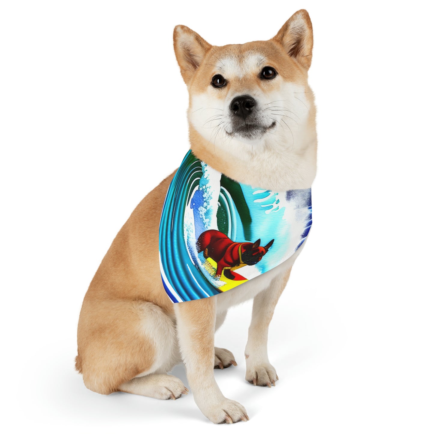 Surfing Frenchie Pet Bandana Collar