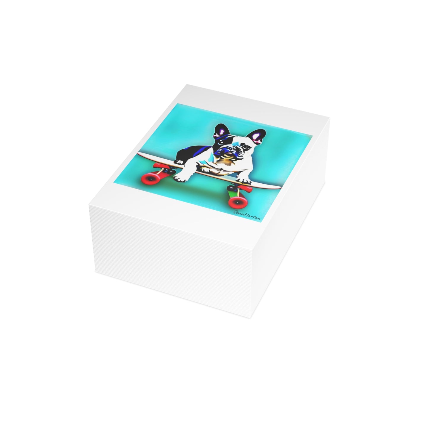 Frenchie on a Skateboard Postcard Bundles (envelopes included)