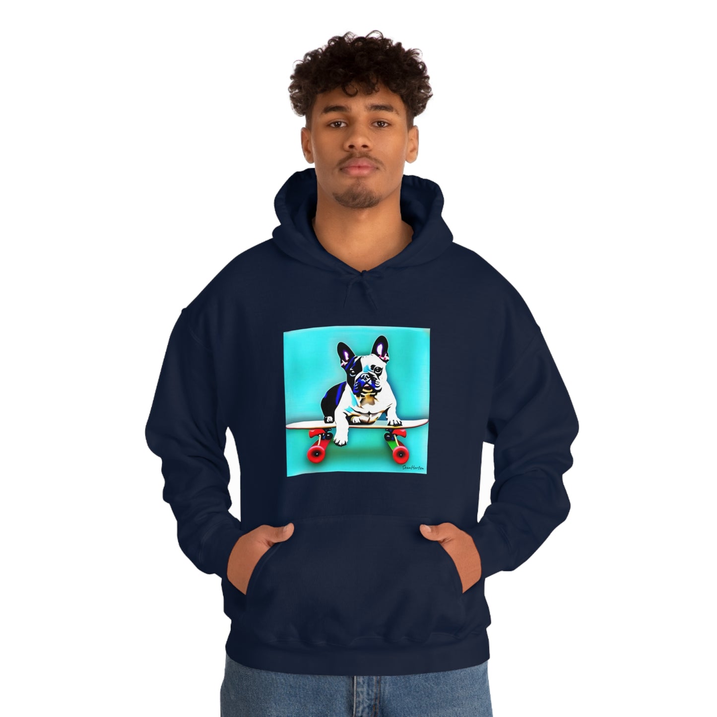 Frenchie on a Skateboard Unisex Heavy Blend™ Hooded Sweatshirt