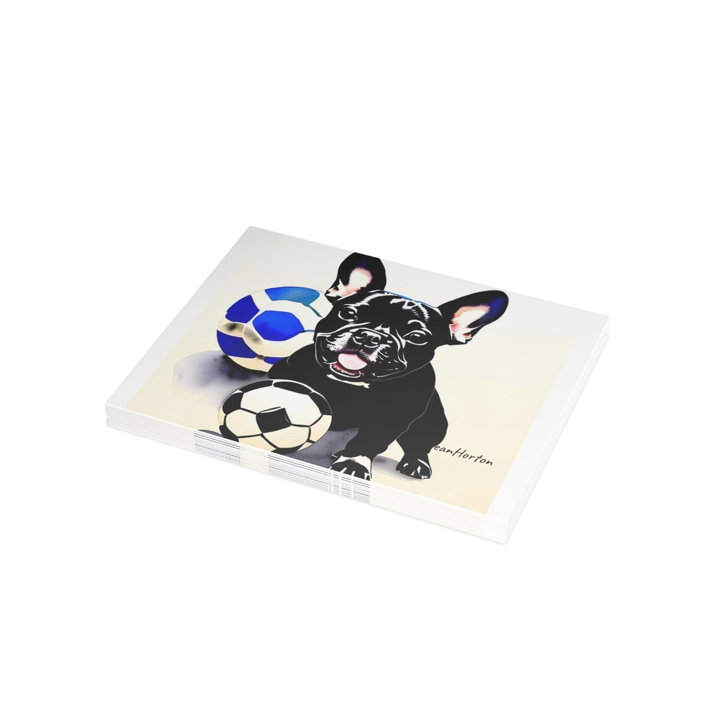 Frenchie with a Soccer Ball Postcard Bundles (envelopes included)