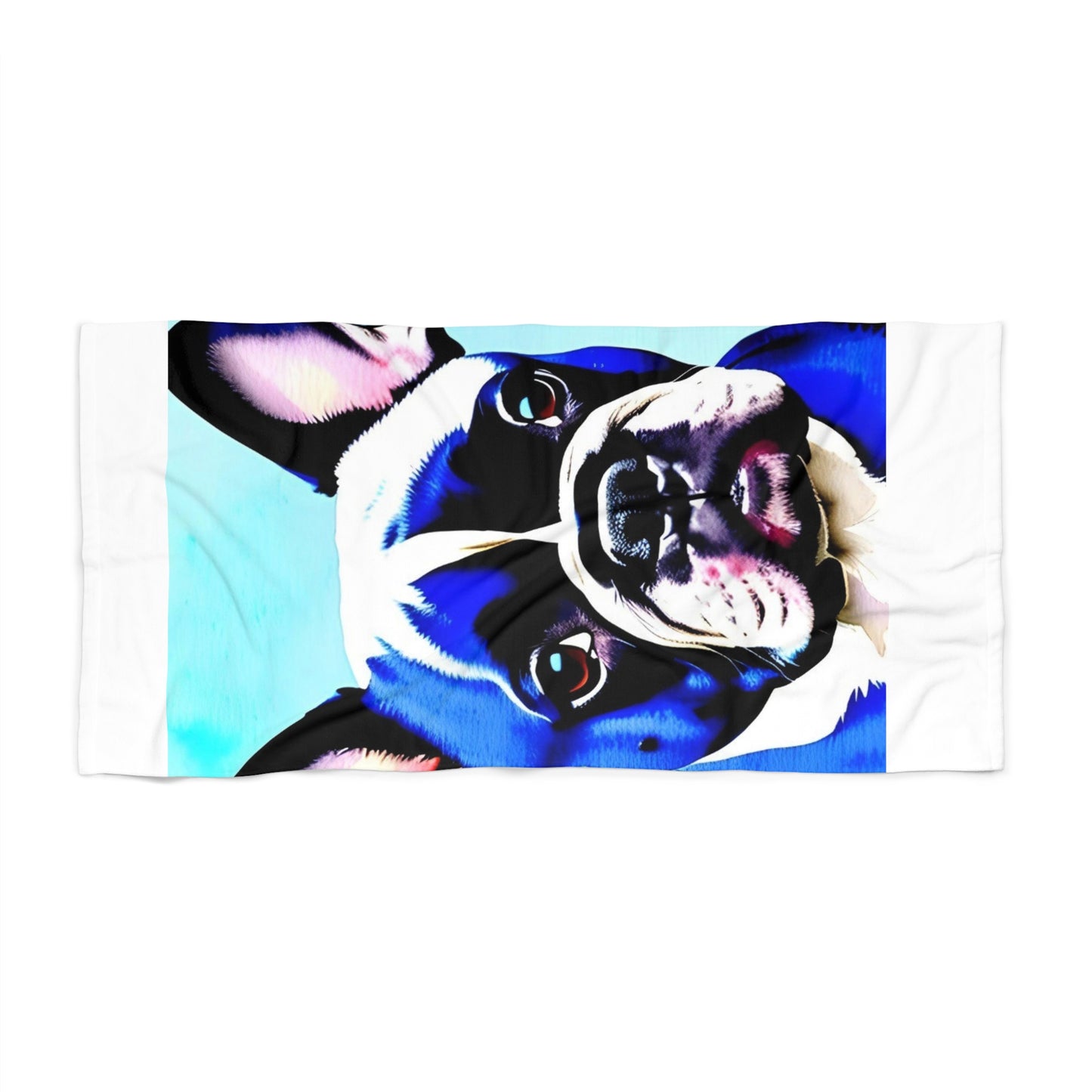 Blue Frenchie Beach Towel