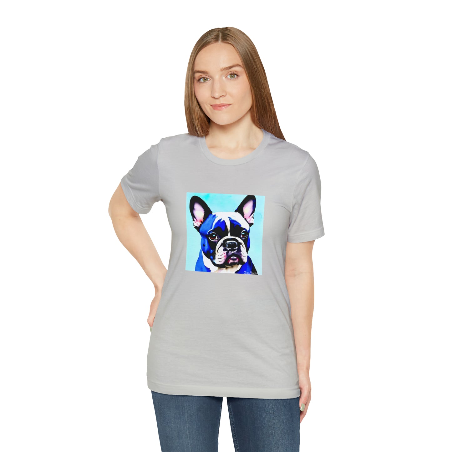 Blue Frenchie Unisex Jersey Short Sleeve Tee