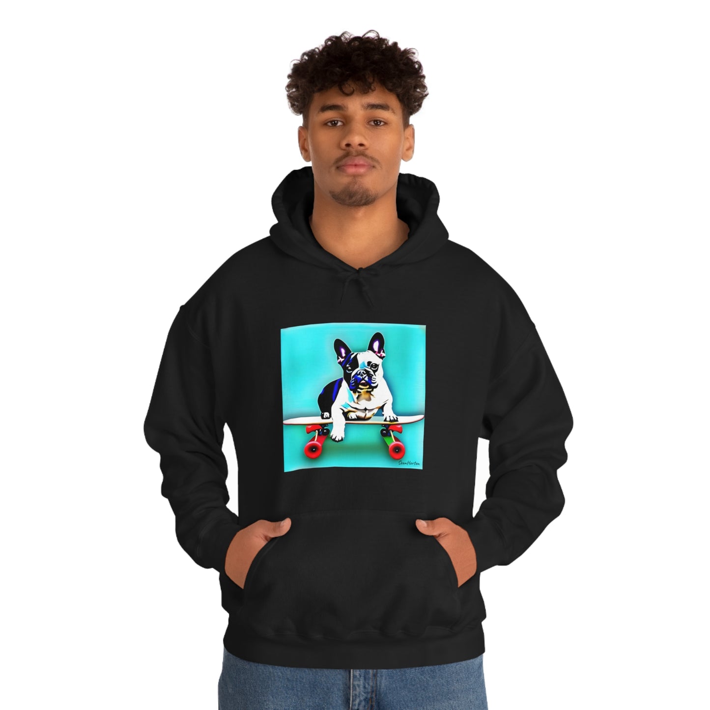 Frenchie on a Skateboard Unisex Heavy Blend™ Hooded Sweatshirt