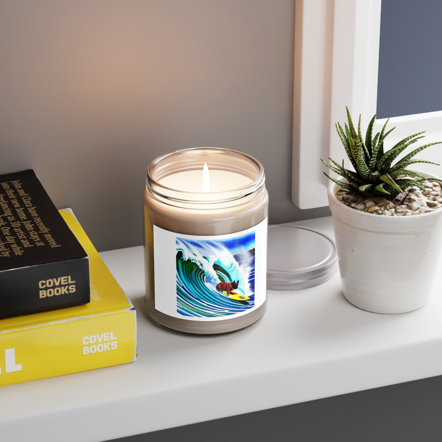 Surfing Frenchie Scented Candles, 9oz