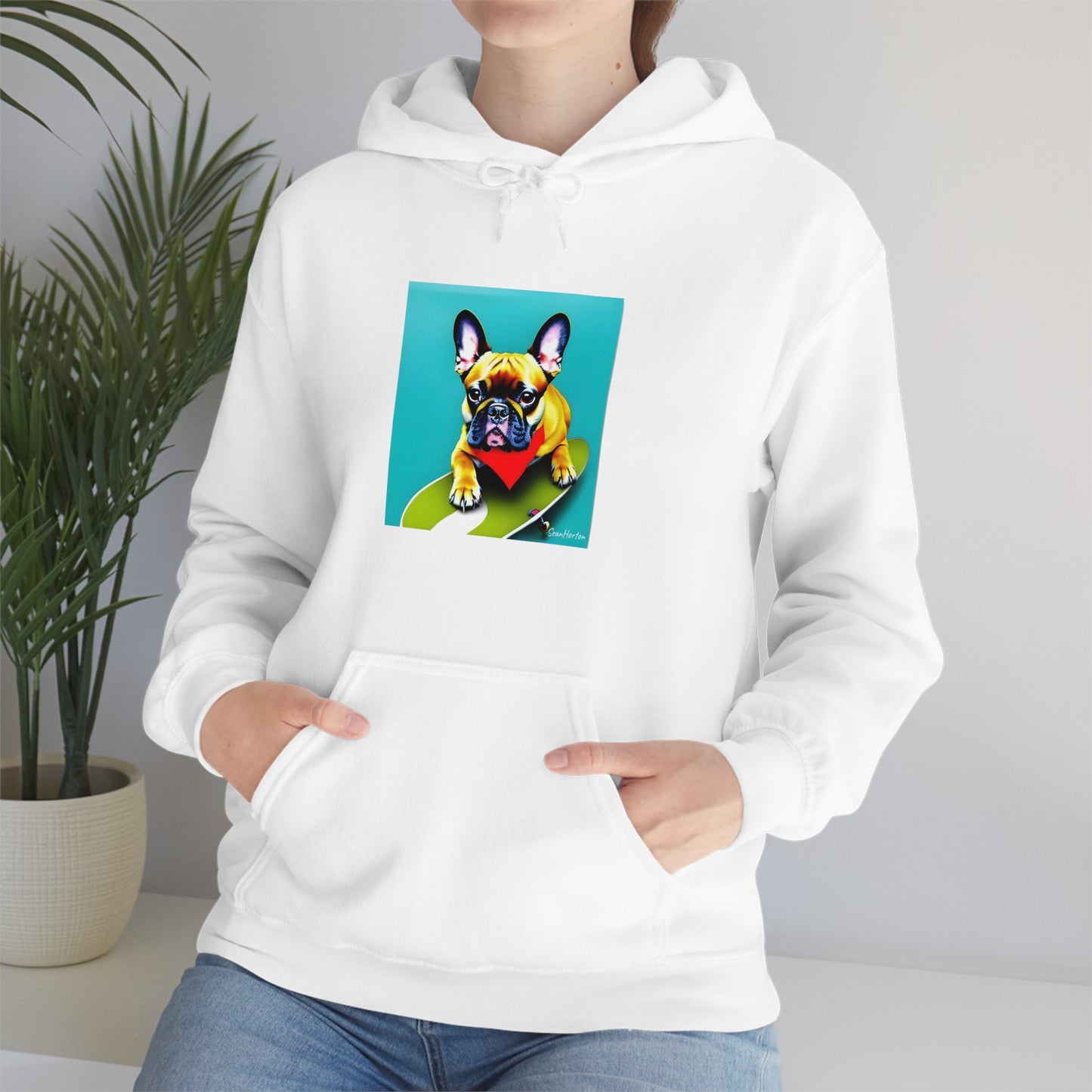 Frenchie on a Skateboard #2 Unisex Heavy Blend™ Hooded Sweatshirt