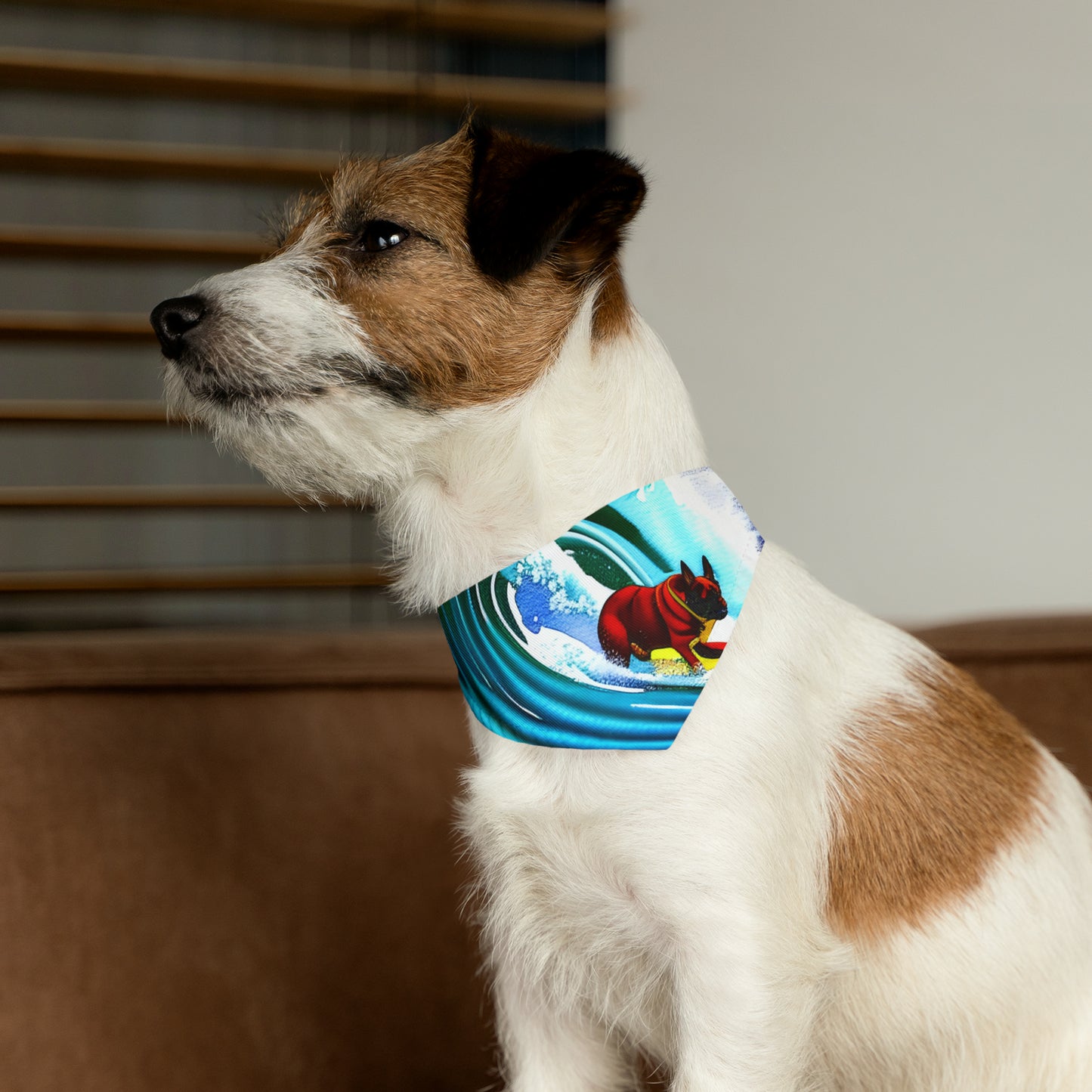 Surfing Frenchie Pet Bandana Collar