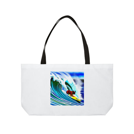 Surfing Frenchie Weekender Tote Bag