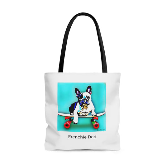 Frenchie on a Skateboard/Frenchie Dad Tote Bag (AOP)