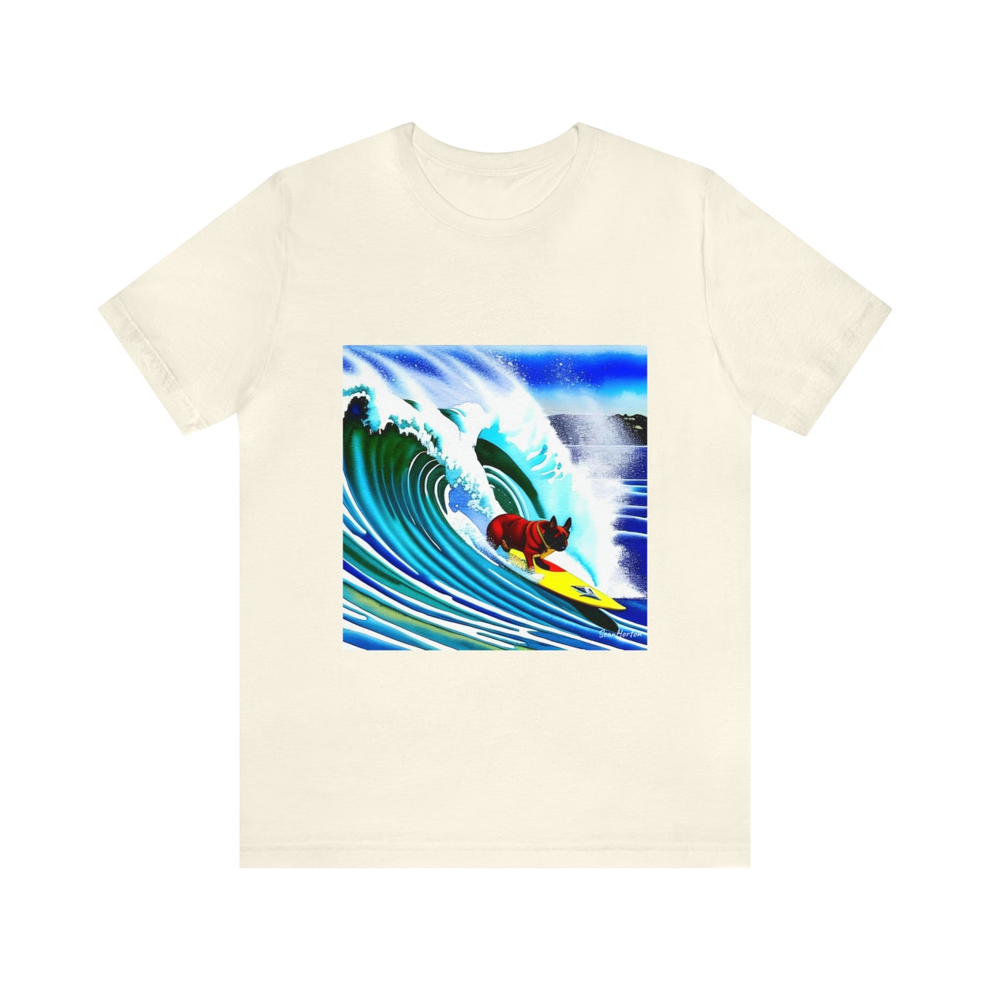 Surfing Frenchie Unisex Jersey Short Sleeve Tee