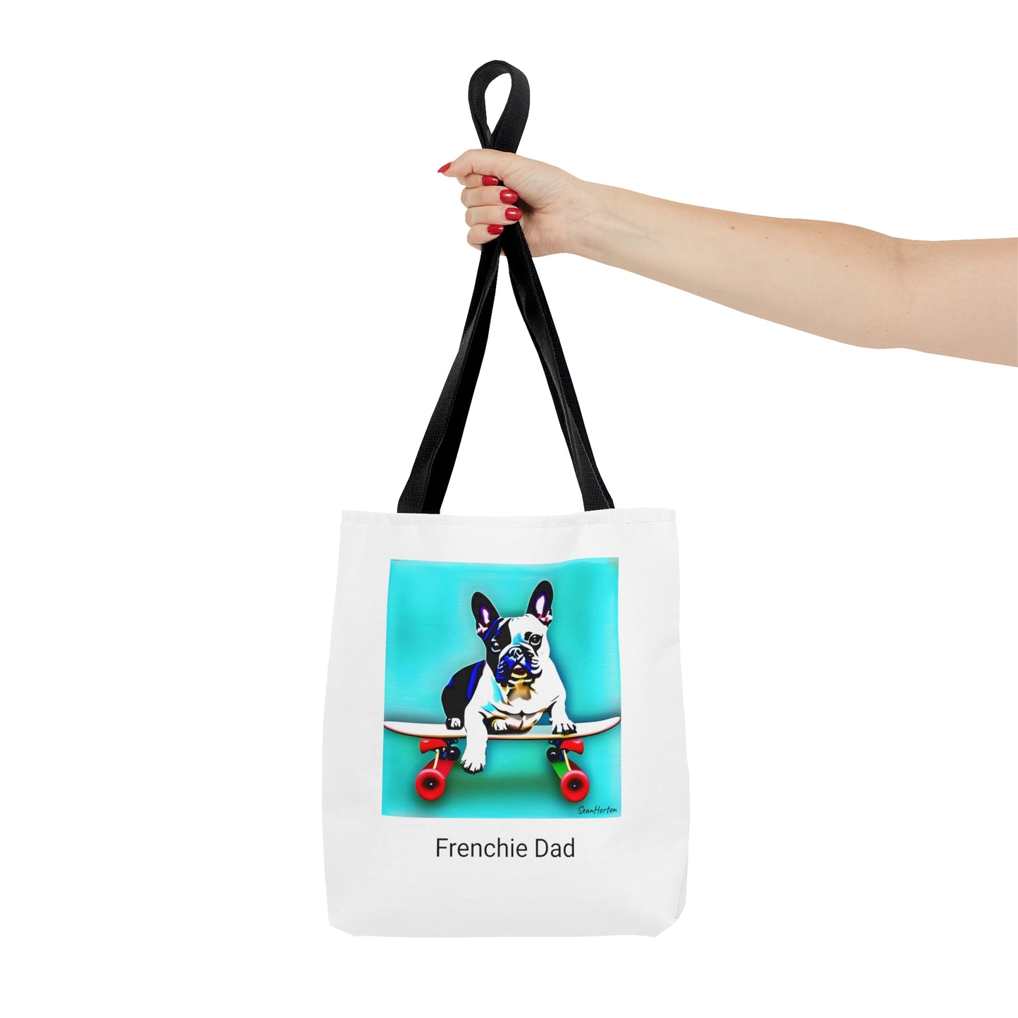 Frenchie on a Skateboard/Frenchie Dad Tote Bag (AOP)