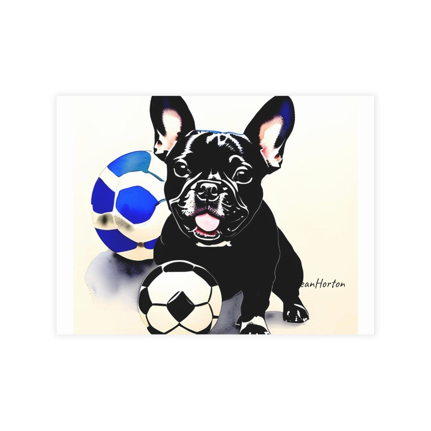 Frenchie with a Soccer Ball Postcard Bundles (envelopes included)