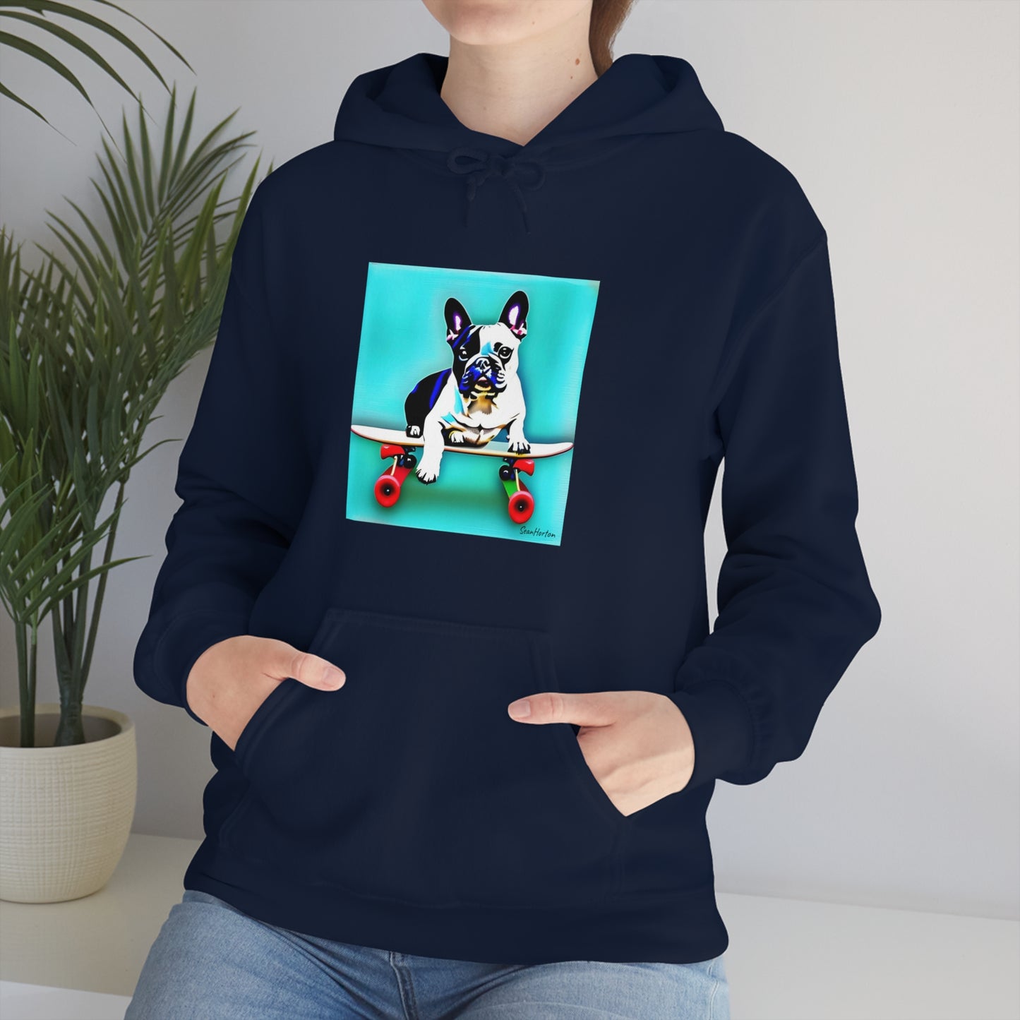 Frenchie on a Skateboard Unisex Heavy Blend™ Hooded Sweatshirt