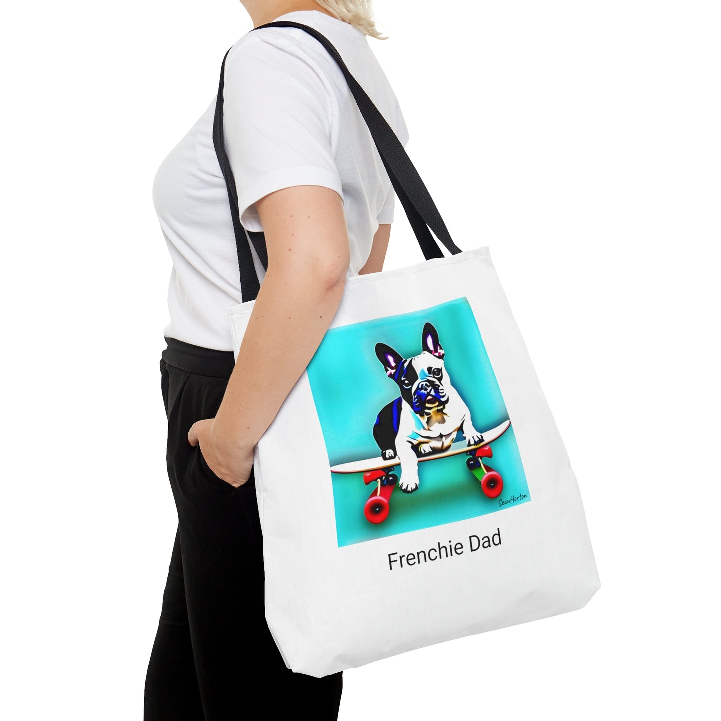 Frenchie on a Skateboard/Frenchie Dad Tote Bag (AOP)