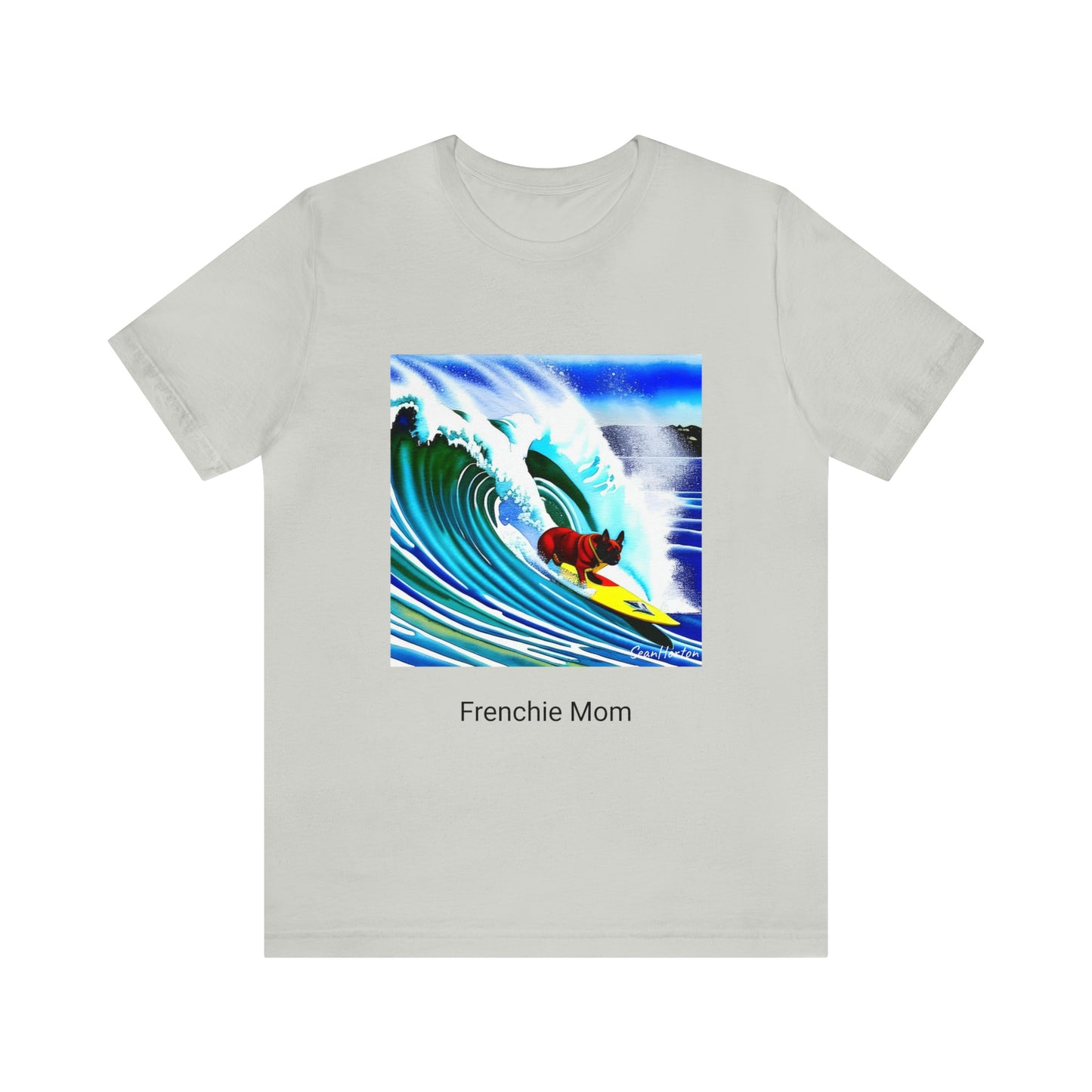 Surfing Frenchie/Frenchie Mom Unisex Jersey Short Sleeve Tee