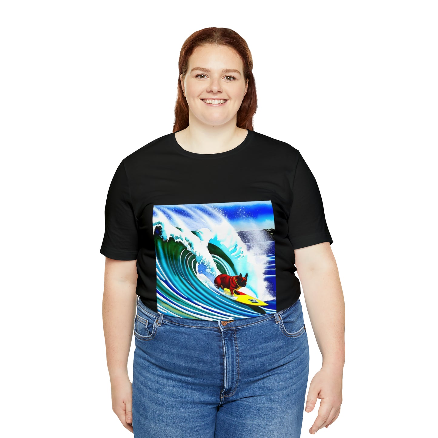Surfing Frenchie Unisex Jersey Short Sleeve Tee