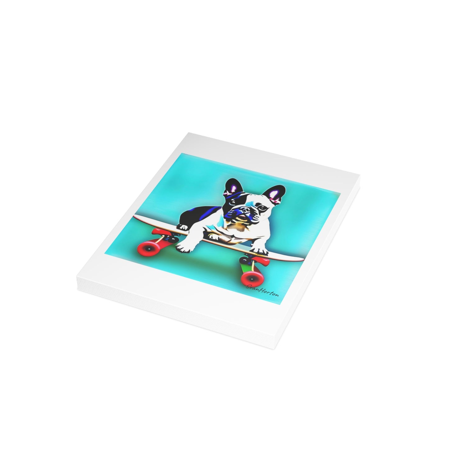 Frenchie on a Skateboard Postcard Bundles (envelopes included)
