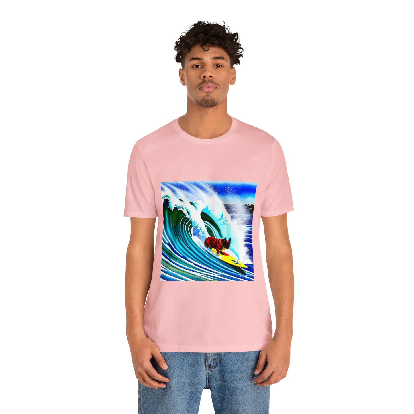 Surfing Frenchie Unisex Jersey Short Sleeve Tee