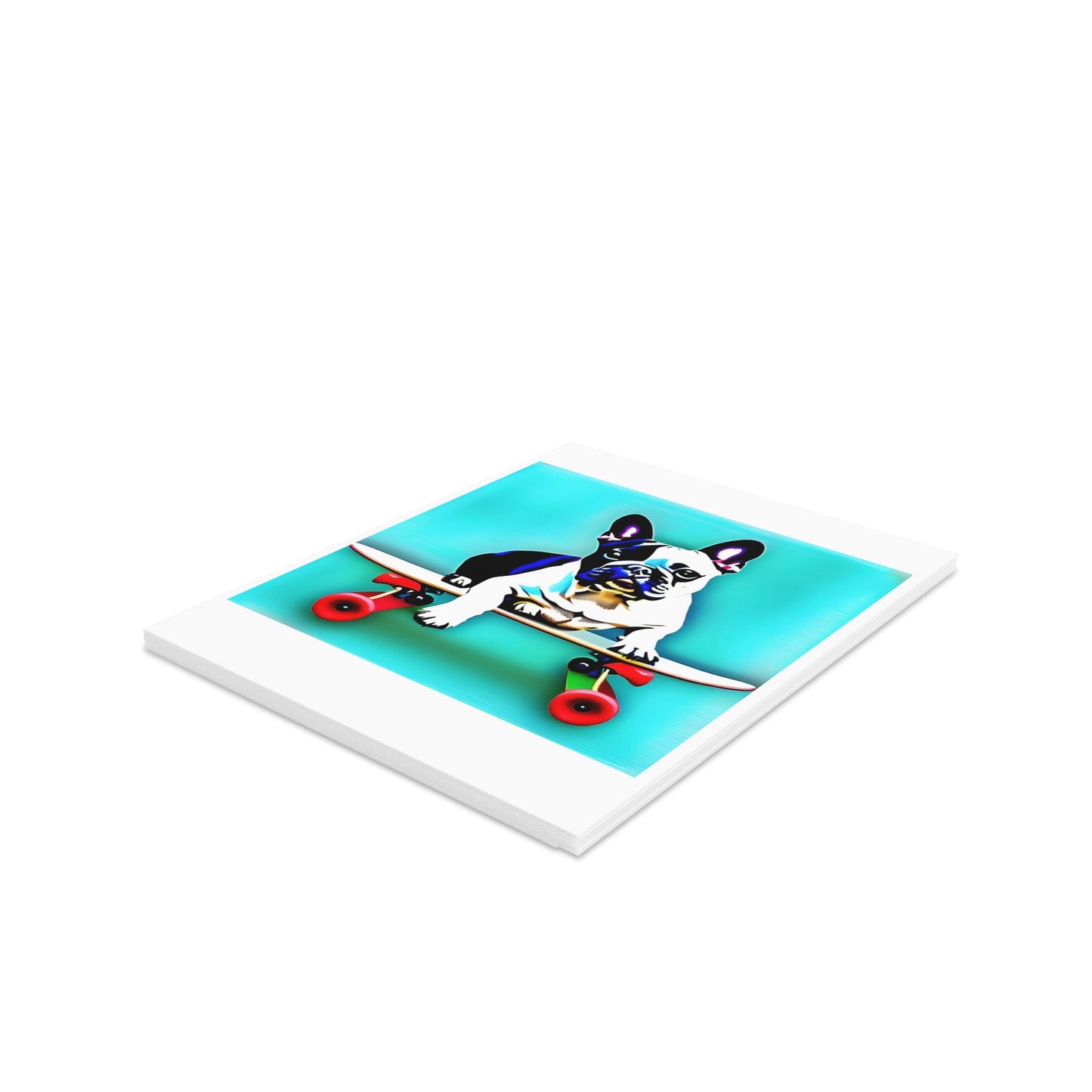 Frenchie on a Skateboard Greeting cards (8, 16, and 24 pcs)