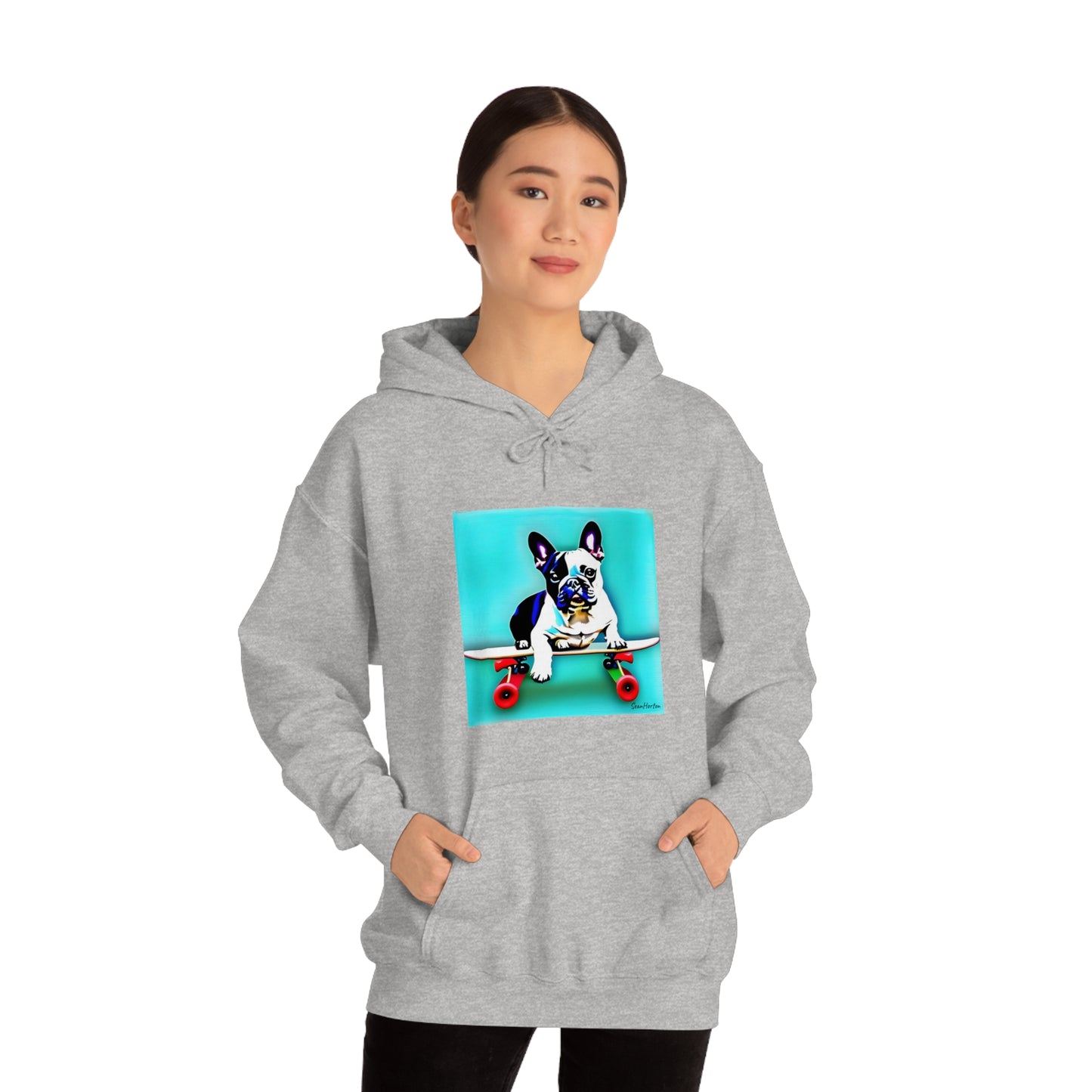 Frenchie on a Skateboard Unisex Heavy Blend™ Hooded Sweatshirt