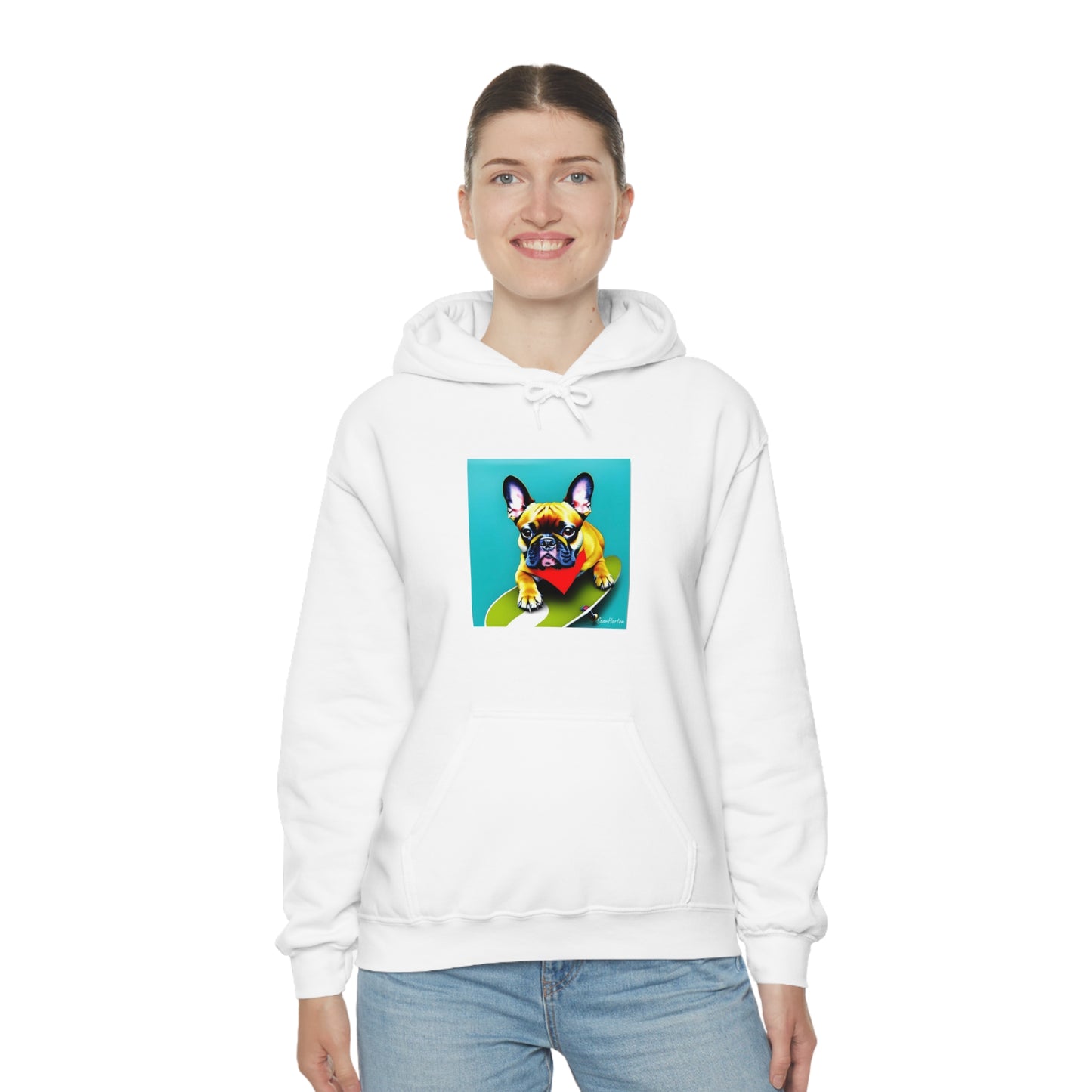 Frenchie on a Skateboard #2 Unisex Heavy Blend™ Hooded Sweatshirt
