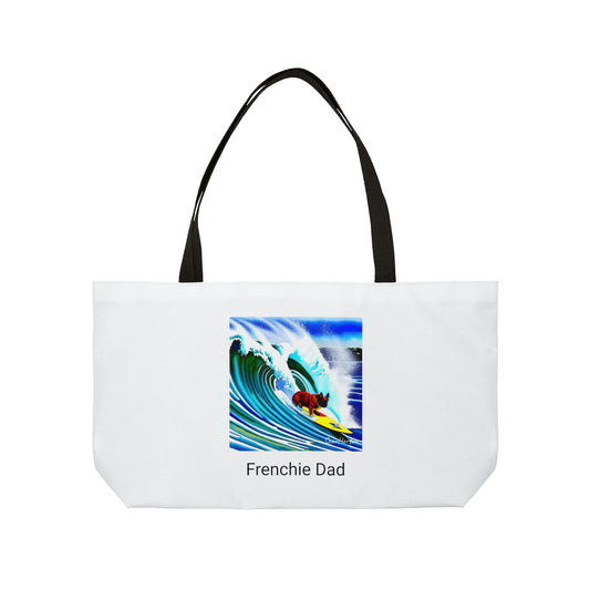 Surfing Frenchie/Frenchie Dad Weekender Tote Bag
