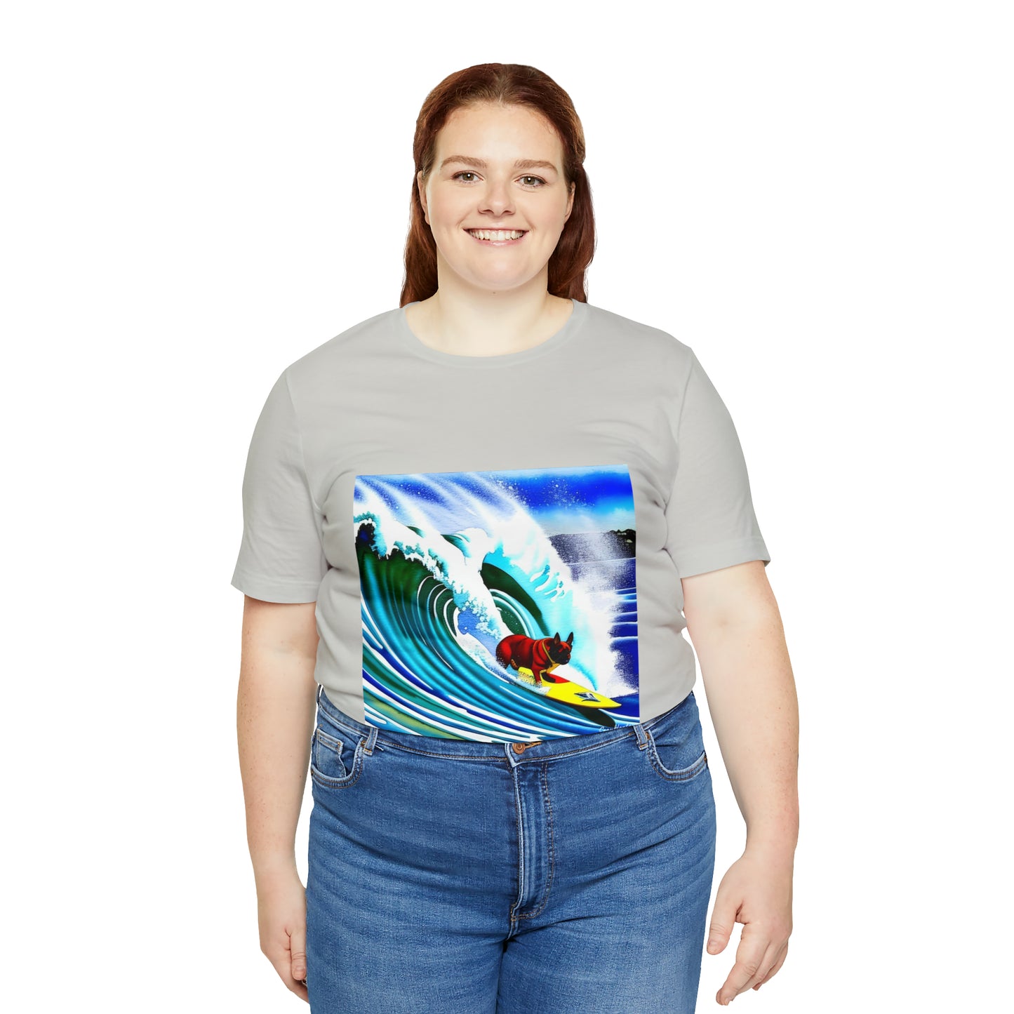 Surfing Frenchie Unisex Jersey Short Sleeve Tee