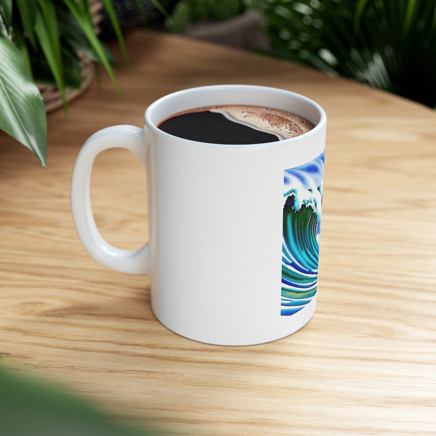 Surfing Frenchie Ceramic Mug 11oz