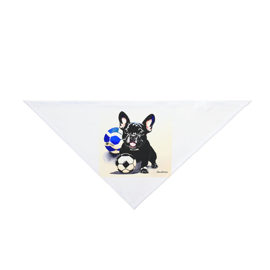 Frenchie with a Soccer Ball Pet Bandana