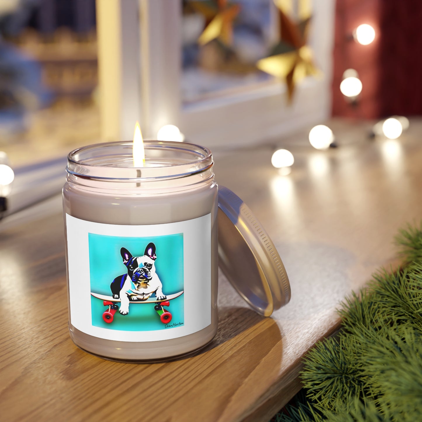 Frenchie on a Skateboard Scented Candles, 9oz