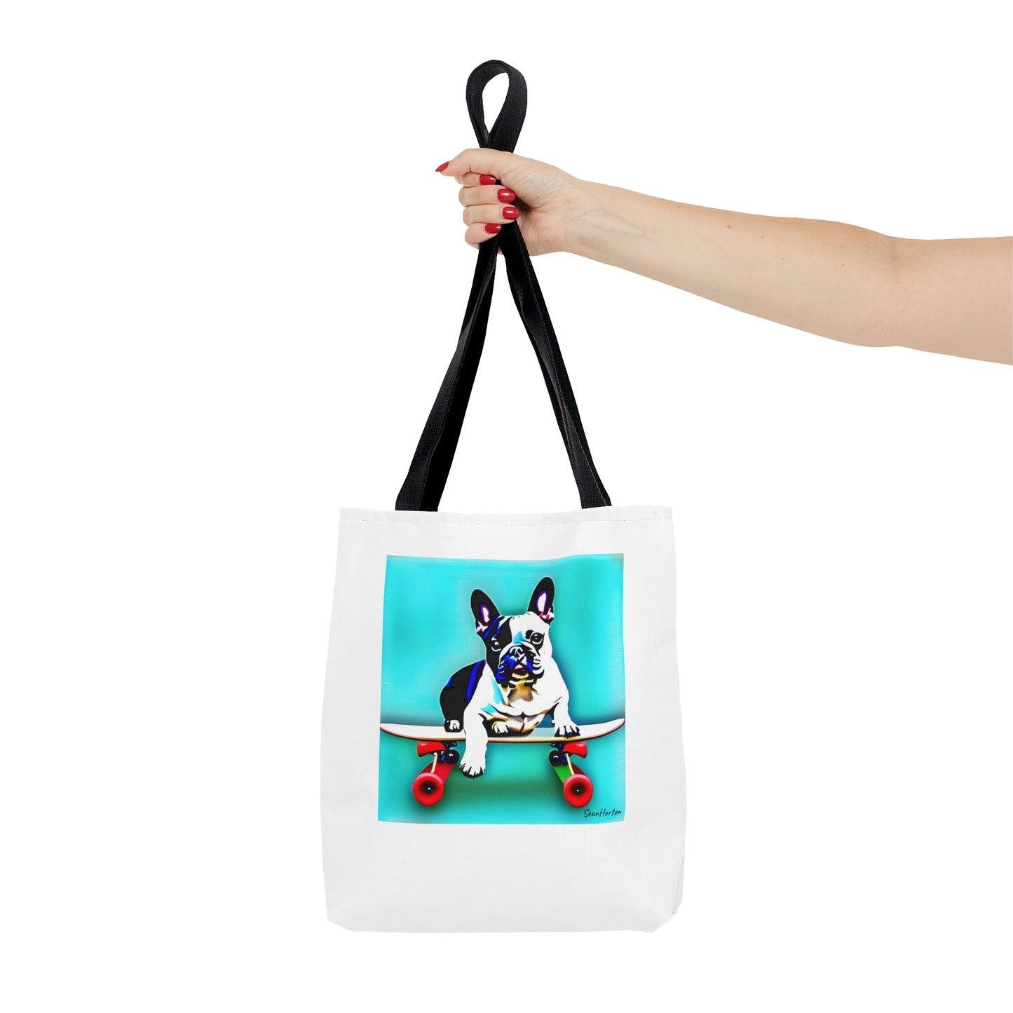 Frenchie on a Skateboard Tote Bag (AOP)
