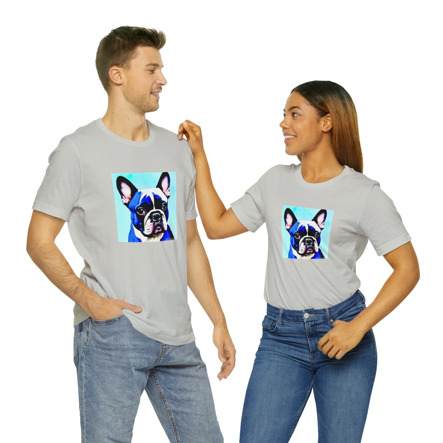 Blue Frenchie Unisex Jersey Short Sleeve Tee