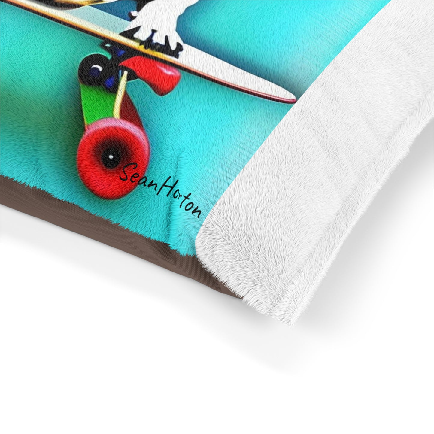 Frenchie on a Skateboard Pet Bed
