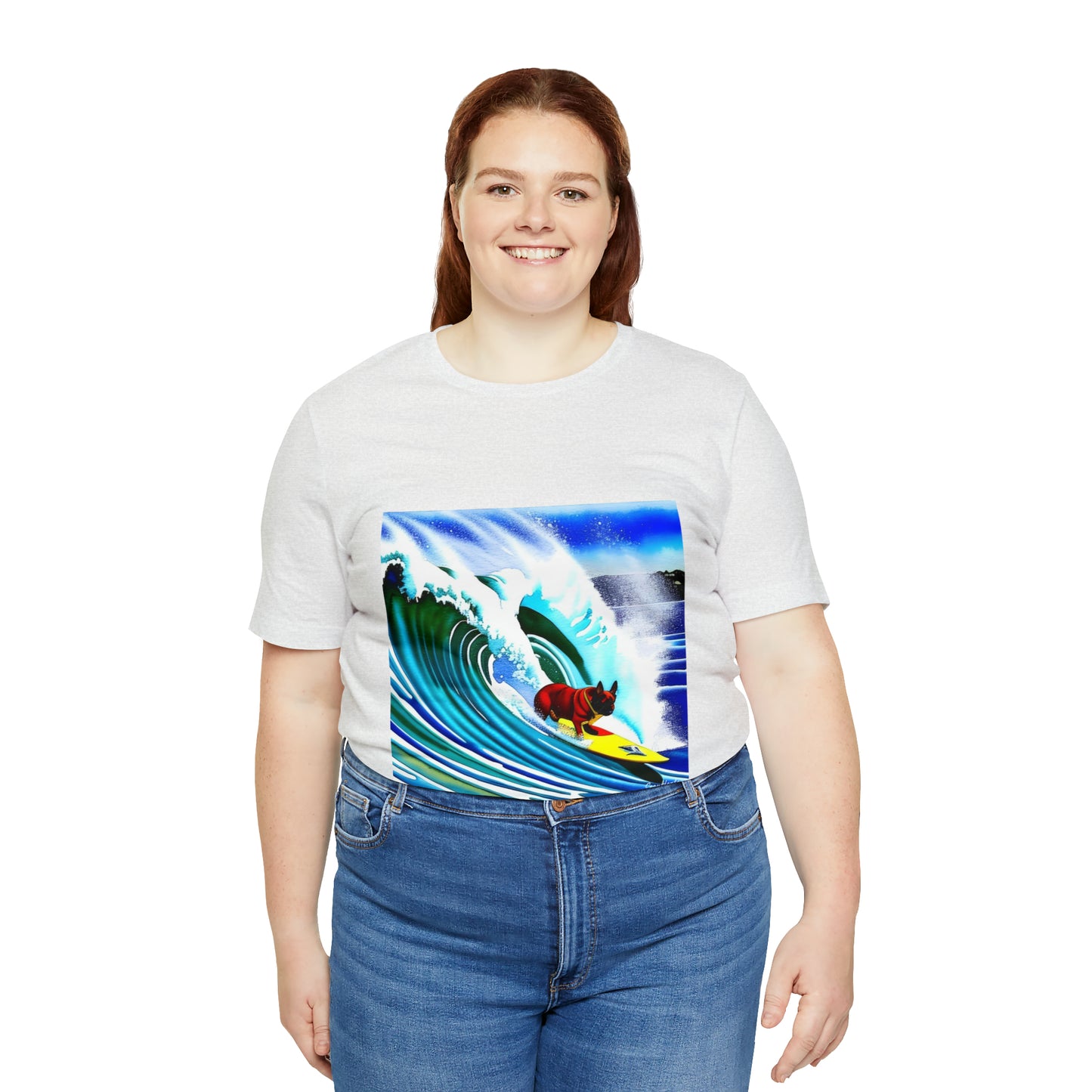 Surfing Frenchie Unisex Jersey Short Sleeve Tee