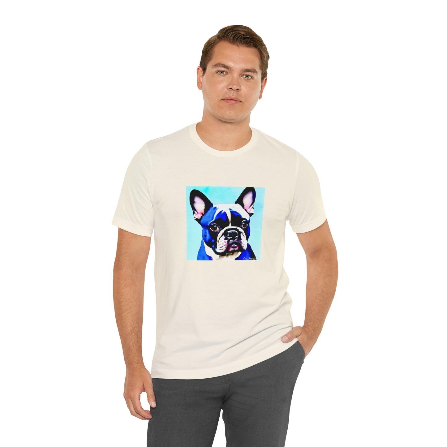 Blue Frenchie Unisex Jersey Short Sleeve Tee