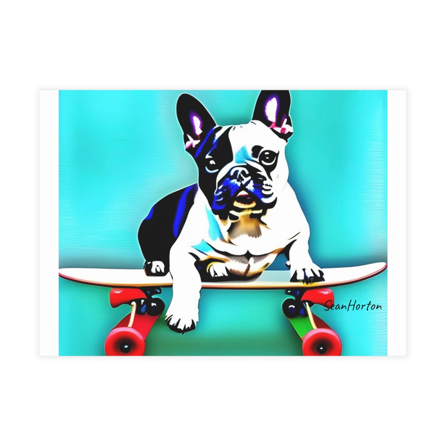 Frenchie on a Skateboard Postcard Bundles (envelopes included)