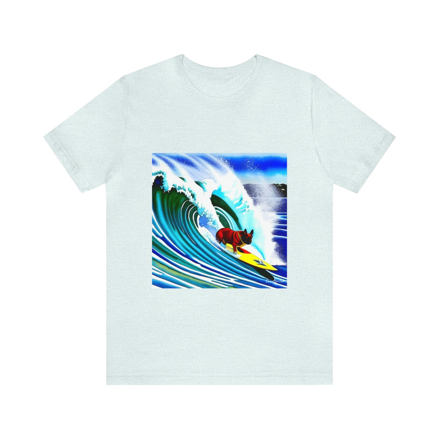 Surfing Frenchie Unisex Jersey Short Sleeve Tee