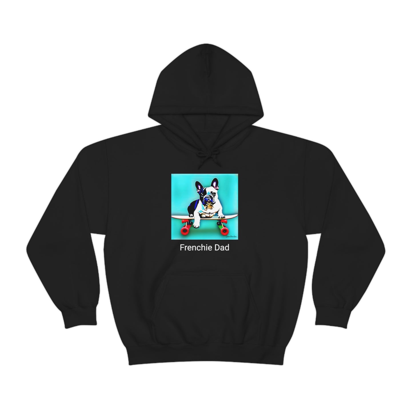 Frenchie on a Skateboard/Frenchie Dad Unisex Heavy Blend™ Hooded Sweatshirt