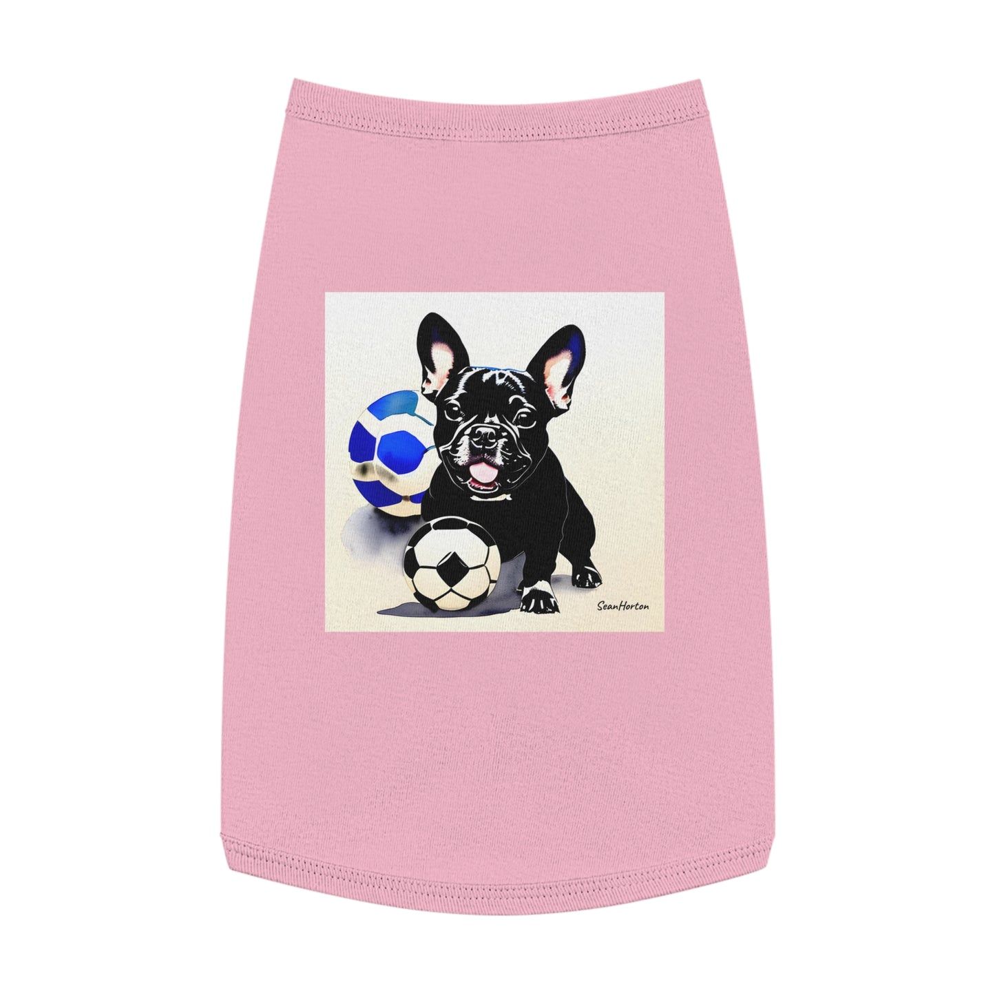 Frenchie with a Soccer Ball Pet Tank Top