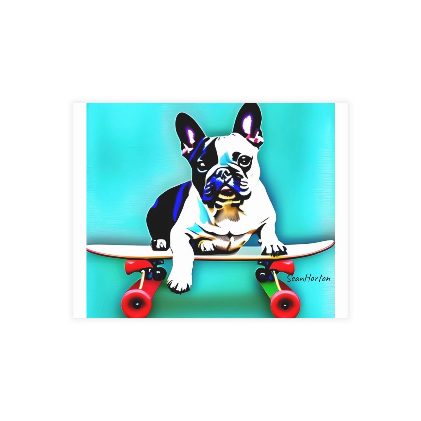 Frenchie on a Skateboard Postcard Bundles (envelopes included)