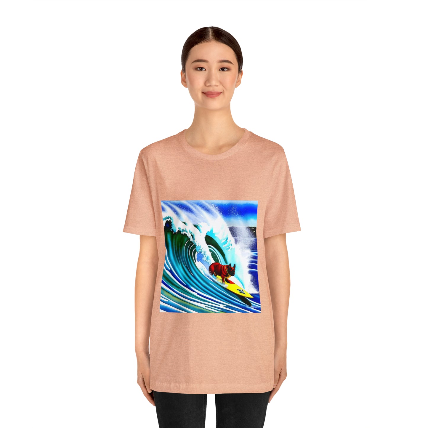 Surfing Frenchie Unisex Jersey Short Sleeve Tee