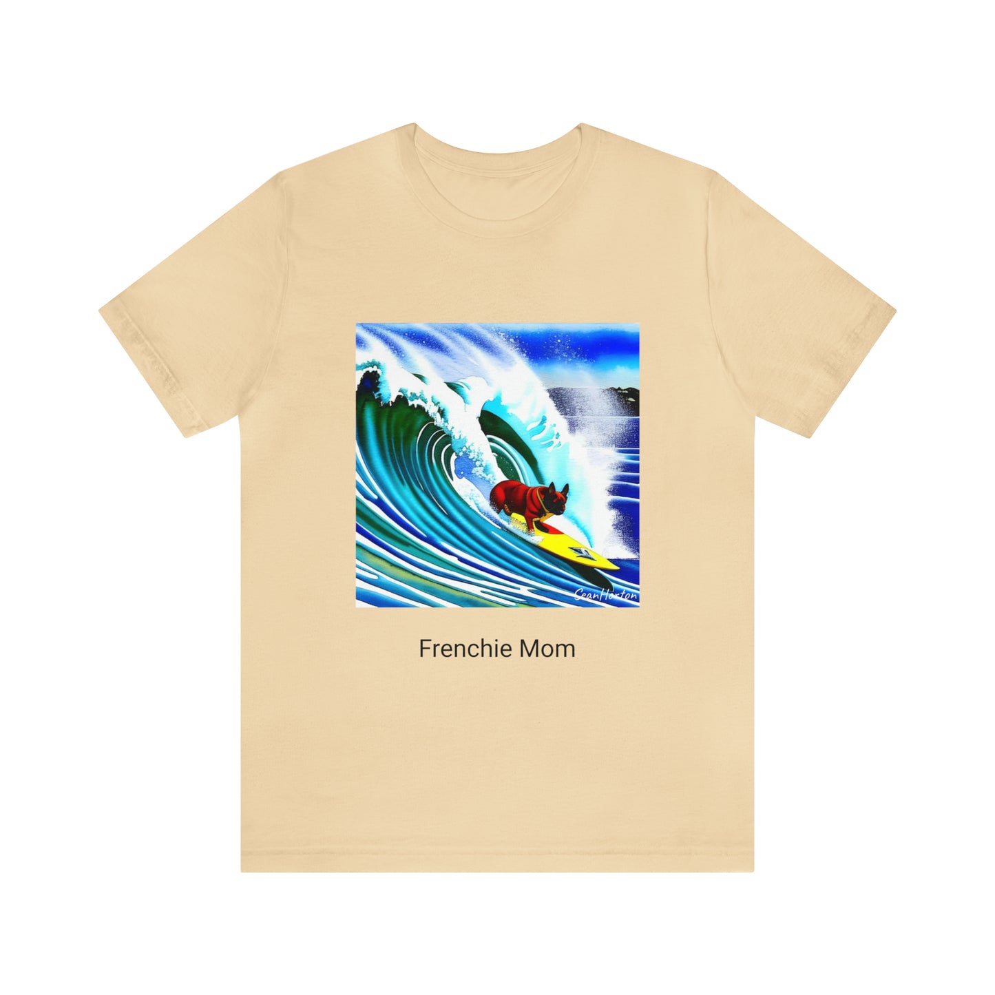 Surfing Frenchie/Frenchie Mom Unisex Jersey Short Sleeve Tee
