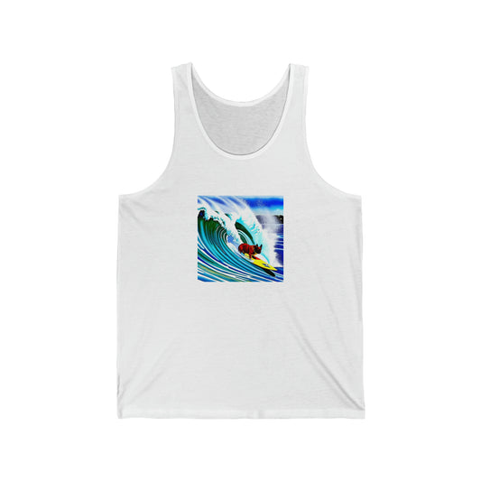 Surfing Frenchie Unisex Jersey Tank