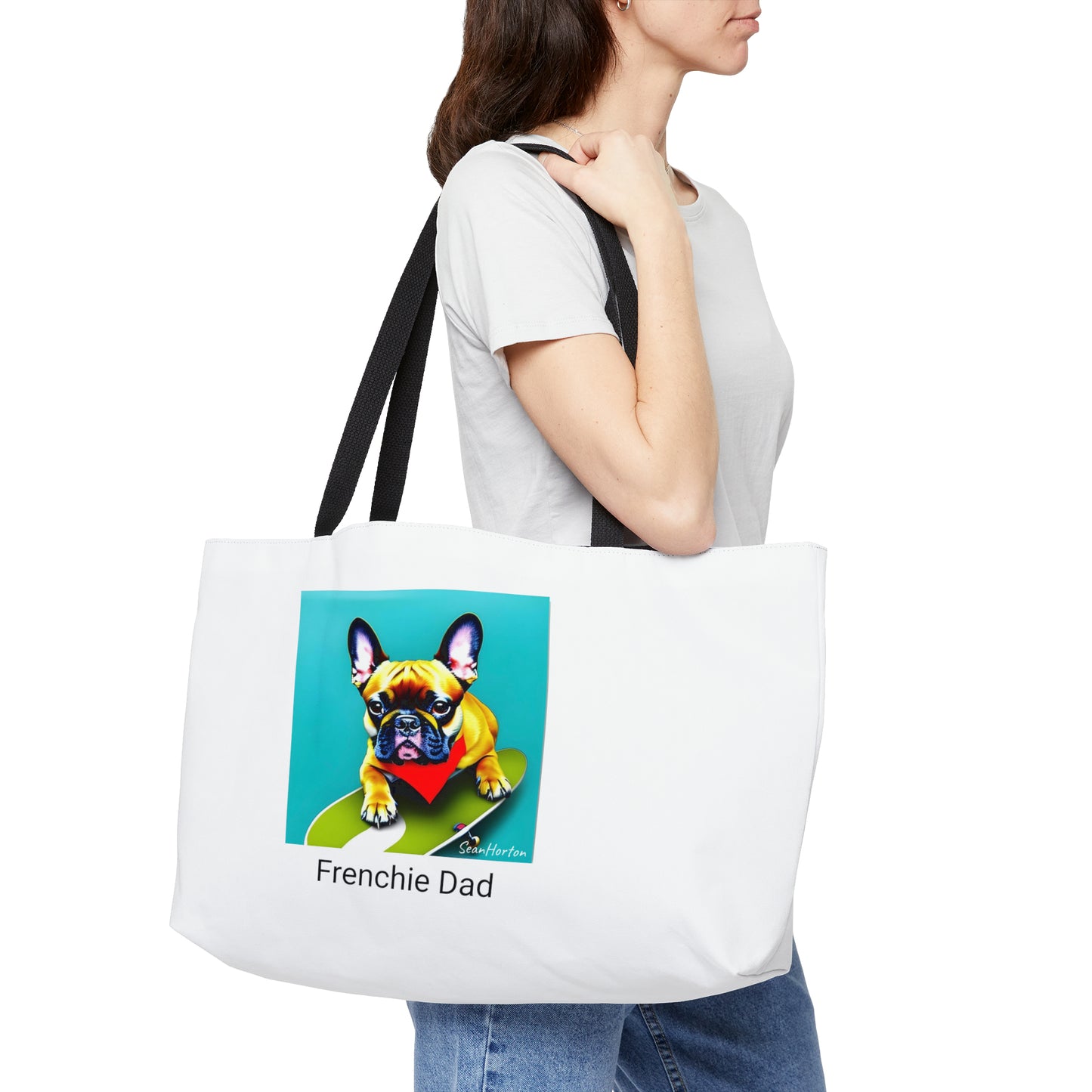 Frenchie on a Skateboard #2/Frenchie Dad Weekender Tote Bag