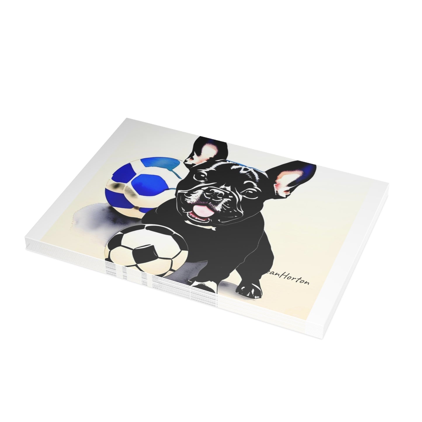 Frenchie with a Soccer Ball Postcard Bundles (envelopes included)
