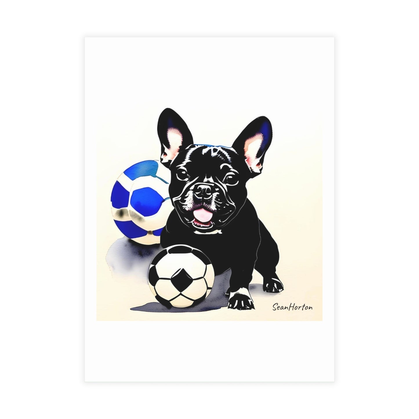 Frenchie with a Soccer Ball Postcard Bundles (envelopes included)