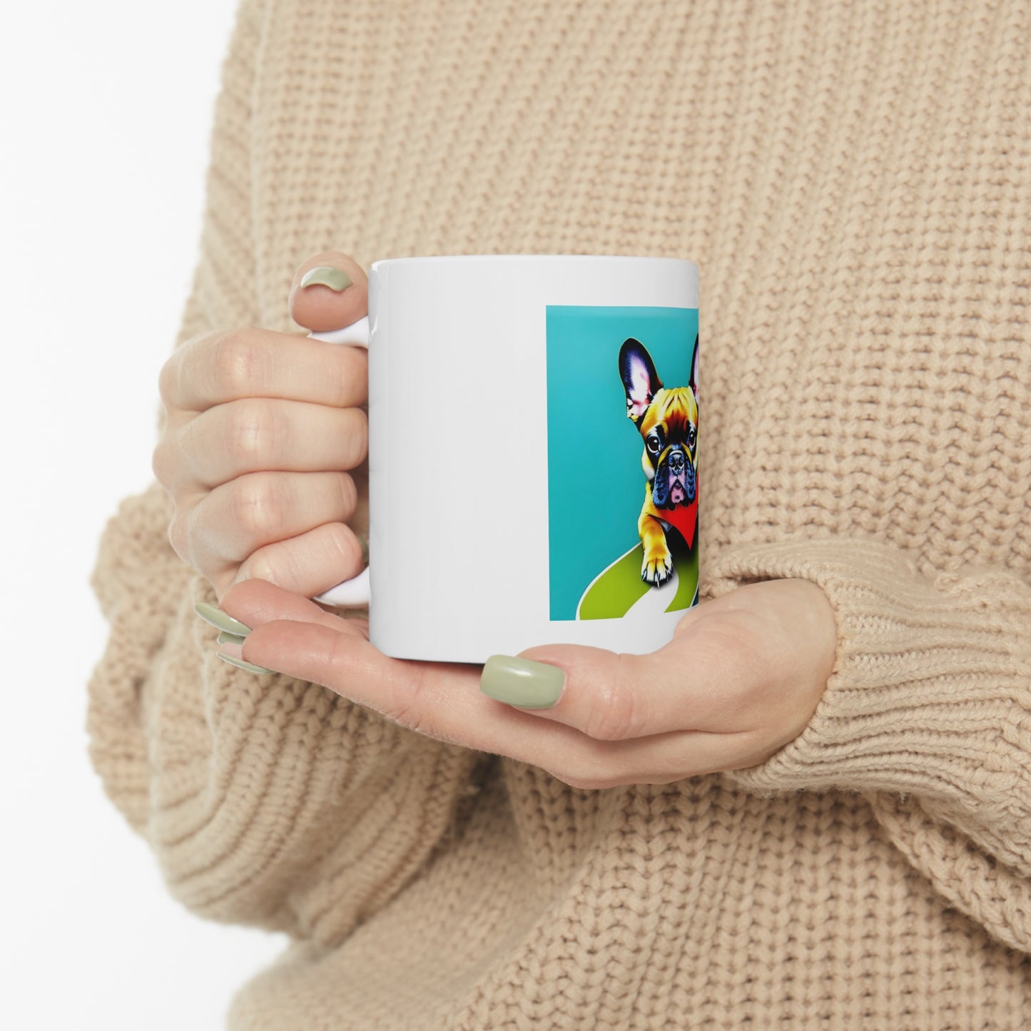 Frenchie on a Skateboard #2 Ceramic Mug 11oz